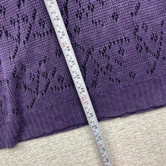 Vintage Serge Saint Yves Psychedelic Knit Sweater Retro Purple / Black Mens XL - Picture 9 of 16
